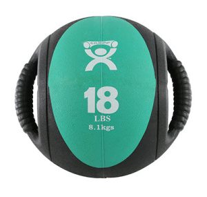 CanDo Dual-Handle Medicine Ball - 9 Diameter - Green - 18 lb