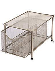 .ORG Large Under the Sink Mesh Slide-Out Cabinet Drawer with Shelf in Matte Nickel