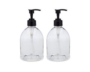 (2 Pack) Earth's Essentials Versatile 16 Ounce Refillable Designer Pump Bottles. Excellent Liquid Hand Soap Dispensers. Great for Dispensing Homemade Lotions, Shampoos and Massage Oils.