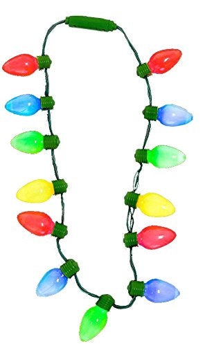 16 Light Up Christmas Bulb Necklace (1 Necklace )