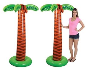 4E'S Novelty Pack Of 2 Inflatable Palm Trees, Great For Pool And Beach Party