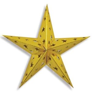 Beistle Dimensional Foil Star, 24-Inch, Pack of 12, Gold
