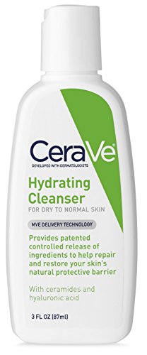 CeraVe Hydrating Face Wash | 3 Fluid Ounce Travel Size | Daily Facial Cleanser for Dry Skin | Fragrance Free