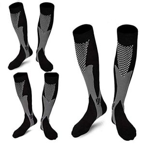 3 Pairs Medical&Althetic Compression Socks for Men, 20-30 mmHg Nursing Performance Socks for Edema, Diabetic, Varicose Veins,Shin Splints,Running Marathon (3Black)