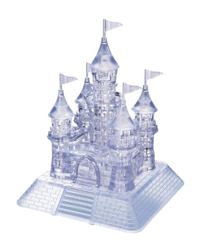 Bepuzzled Original 3D Crystal Puzzle Deluxe - Castle, Clear - Fun Yet Challenging Brain Teaser That Will Test Your Skills And Imagination, For Ages 12+