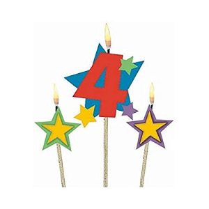 #4 Decorative Birthday Candle & Star Candles | Party Supply
