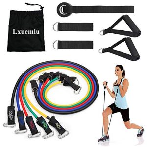 ?2019 Upgraded? Resistance Bands Set with Handles, Door Anchor, Ankle Straps and Workout Guide - Lxuemlu Exercise Bands for Men Women Resistance Training, Home Workouts