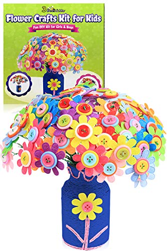 3 Bees & Me Flower Crafts Kit For Kids Age 4 To 12 - Fun Diy Craft Kit For Girls & Boys