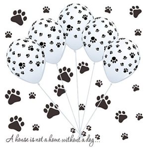50 Dog Paw Print Balloons & Vinyl Decals Kit For Paw Birthday Patrol Party, Puppy Party, Dog Animal Rescue Events