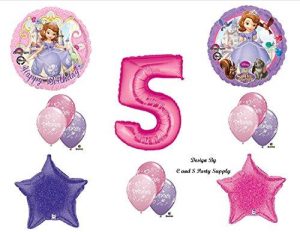 1 X Disney's SOFIA THE FIRST FIFTH 5TH Happy Birthday PARTY Balloons Decorations Supplies