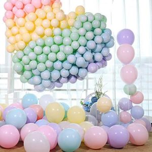 100pcs Pastel Latex Balloons 10 Inches Assorted Macaron Candy Colored Latex Party Balloons for Wedding Graduation Kids Birthday Party Christmas Baby Shower Party Supplies Arch Balloon Tower