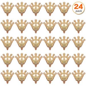 24 Pcs Crown Balloons Golden Crown Foil Balloons For Birthday Wedding Halloween Christmas Party Decoration 30Cm*28Cm,12 Inch*11 Inch (24S)