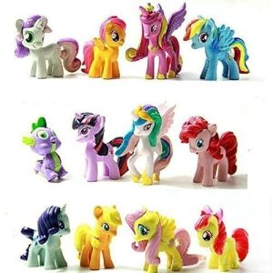 12Pcs Miss Pony Colorful Cupcake Cake Topper Pvc Action Figures Kids Girl Toy Dolls Decoration