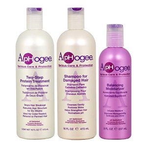 Aphogee Trio Two-Step Protein Treatment Bundle with Shampoo for Damaged Hair and Balancing Moisturizer, 16 oz