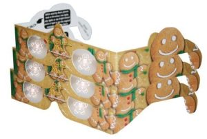 3D Christmas Glasses - Holiday Specs - Gingerbreadman - 3 Pairs - Transform Christmas Lights Into Magical Messages -