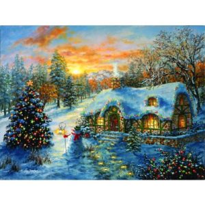 Christmas Cottage 500 Pc Jigsaw Puzzle -Christmas Theme- By Sunsout