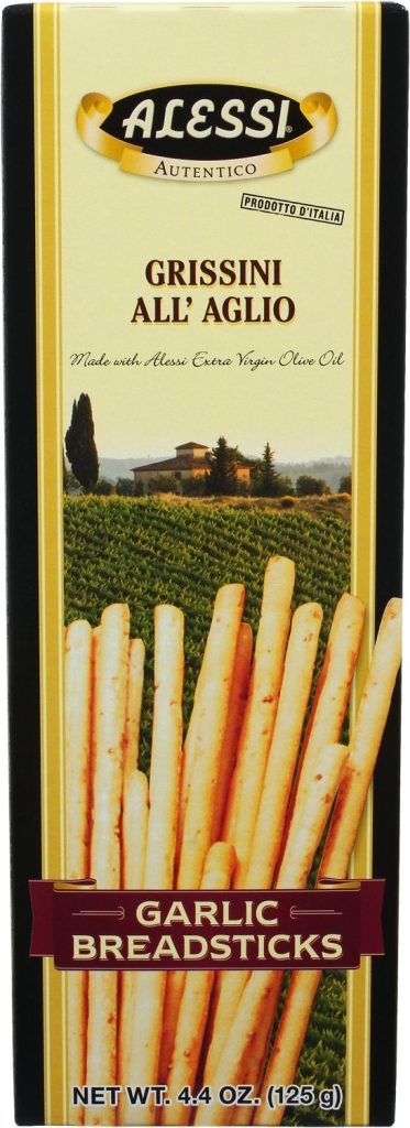 ALESSI, BREADSTICK THIN GARLIC, 4.4 OZ, (Pack of 12)