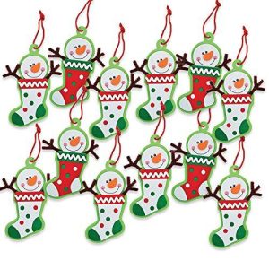 12 - Snowman Stocking Ornament Craft Kit - Crafts For Kids & Ornament Crafts