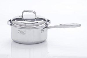 360 Cookware Stainless Steel Saucepan With Cover, 3 Quart