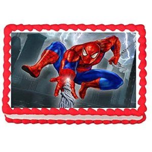 1/4 Sheet Spiderman Edible Image Cake Topper Decoration Personalized -75X10