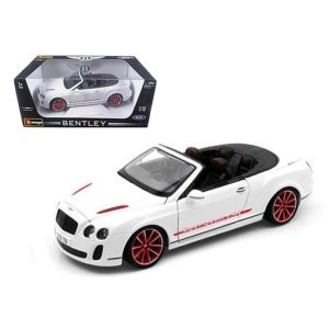 2012 2013 Bentley Continental Supersports ISR Convertible White 1/18 Diecast Model Car by Bburago