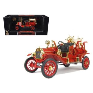 1914 Ford Model T Fire Engine Red 1/18 Diecast Model Car by Road Signature