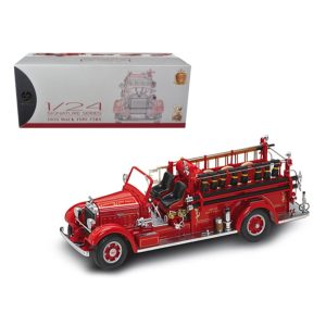 1935 Mack Type 75BX Fire Truck Red with Accessories 1/24 Diecast Model Car by Road Signature