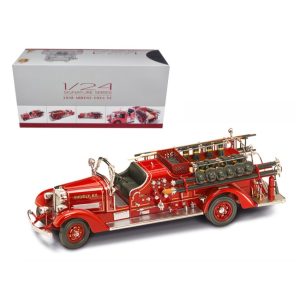 1938 Ahrens Fox VC Fire Engine Truck Red with Accessories 1/24 Diecast Model by Road Signature