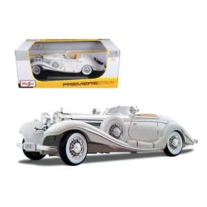 1936 Mercedes 500K Special Roadster White 1/18 Diecast Model Car by Maisto