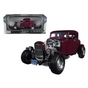 1932 Ford Coupe Burgundy Timeless Classics 1/18 Diecast Model Car by Motormax