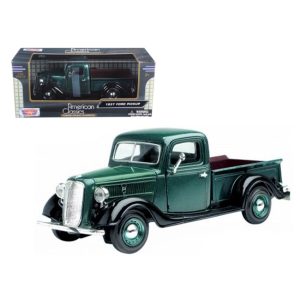 1937 Ford Pickup Truck Green 1/24 Diecast Car Model by Motormax