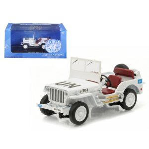 1944 Jeep Willys UN United Nations White 1/43 Diecast Model Car by Greenlight