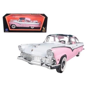 1955 Ford Crown Victoria Pink 1/18 Diecast Model Car by Road Signature