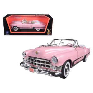1949 Cadillac Coupe De Ville Convertible Pink 1/18 Diecast Model Car by Road Signature