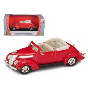 1937 Ford V8 Convertible Red 1/43 Diecast Car by Road Signature
