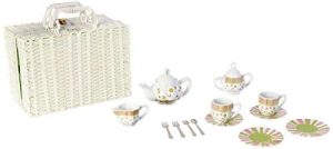 Delton Products Sprinkles Dollies Tea Set in Basket, Large