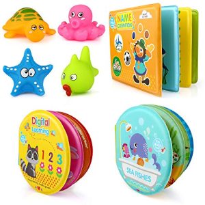 Growsland Baby Bath Toys 3 Pack Bath Books With Bath Squirt Toys Soft Waterproof Books Baby Learning And Sound Bath Time Toys For Toddlers Infants Children Boys And Girls