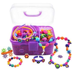Erly Pop Snap Beads Kit, Best Birthday Christmas Gift For 4, 5, 6, 7, 8 Year Old Little Girls, Art And Craft Fine Motor Skill Toy For Preschool Kids Age 3Yr Up, Toddlers Bracelet Jewelry Making Set