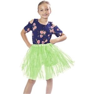 Girls Classic Layered Princess Tutu for Easter, Fun Runs,and Everyday Wear Over Leggings (Child Size, Apple Green)