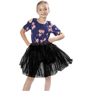 Girls Classic Layered Princess Tutu for Holiday Costumes, Fun Runs, and Everyday Wear Over Leggings (Child Size, Black)