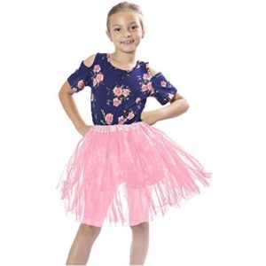 Girls Classic Layered Princess Tutu for Holiday Costumes, Fun Runs, and Everyday Wear Over Leggings (Child Size, Hot Pink)