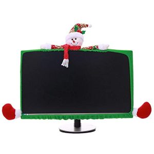 Long7Ines Christmas Computer Monitor Cover, Elastic Xmas Decorations Reindeer Computer Monitor Border Cover, Elastic Laptop Computer Cover For Xmas Home Office Decor And New Year Gift Ideas